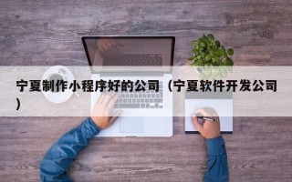 镇江宁夏制作小程序好的公司（宁夏软件开发公司）